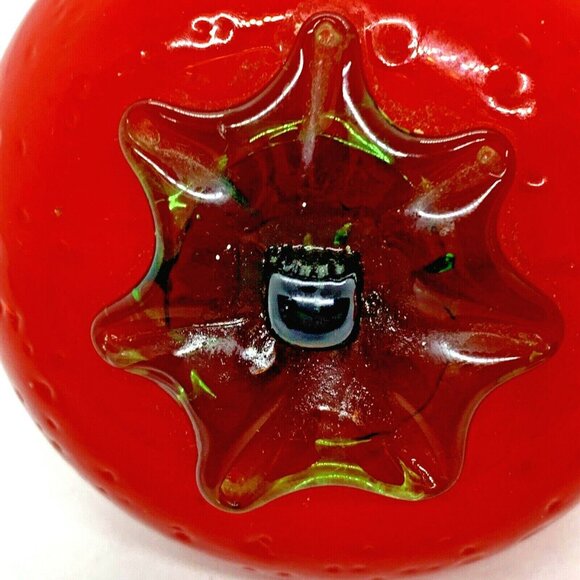 Handblown Strawberries Large Art Glass Paperweights MCM Prop Decor Photos VTG - Picture 7 of 12